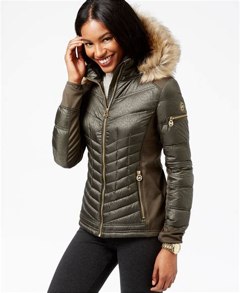 womens michael kors puffer jacket|michael kors padded jackets women.